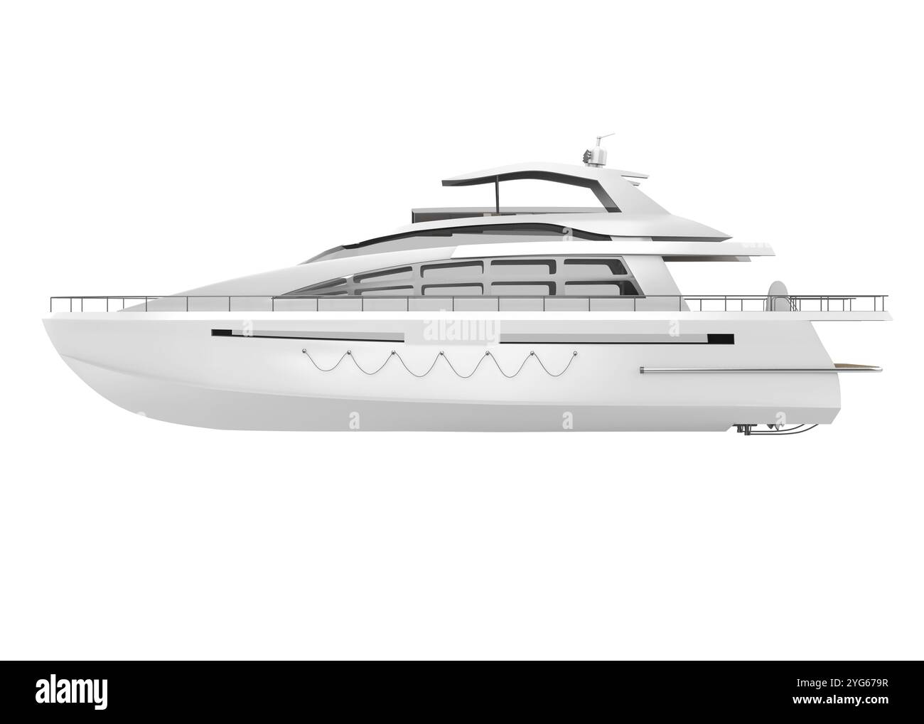 Yacht de plaisance blanc isolé Banque D'Images