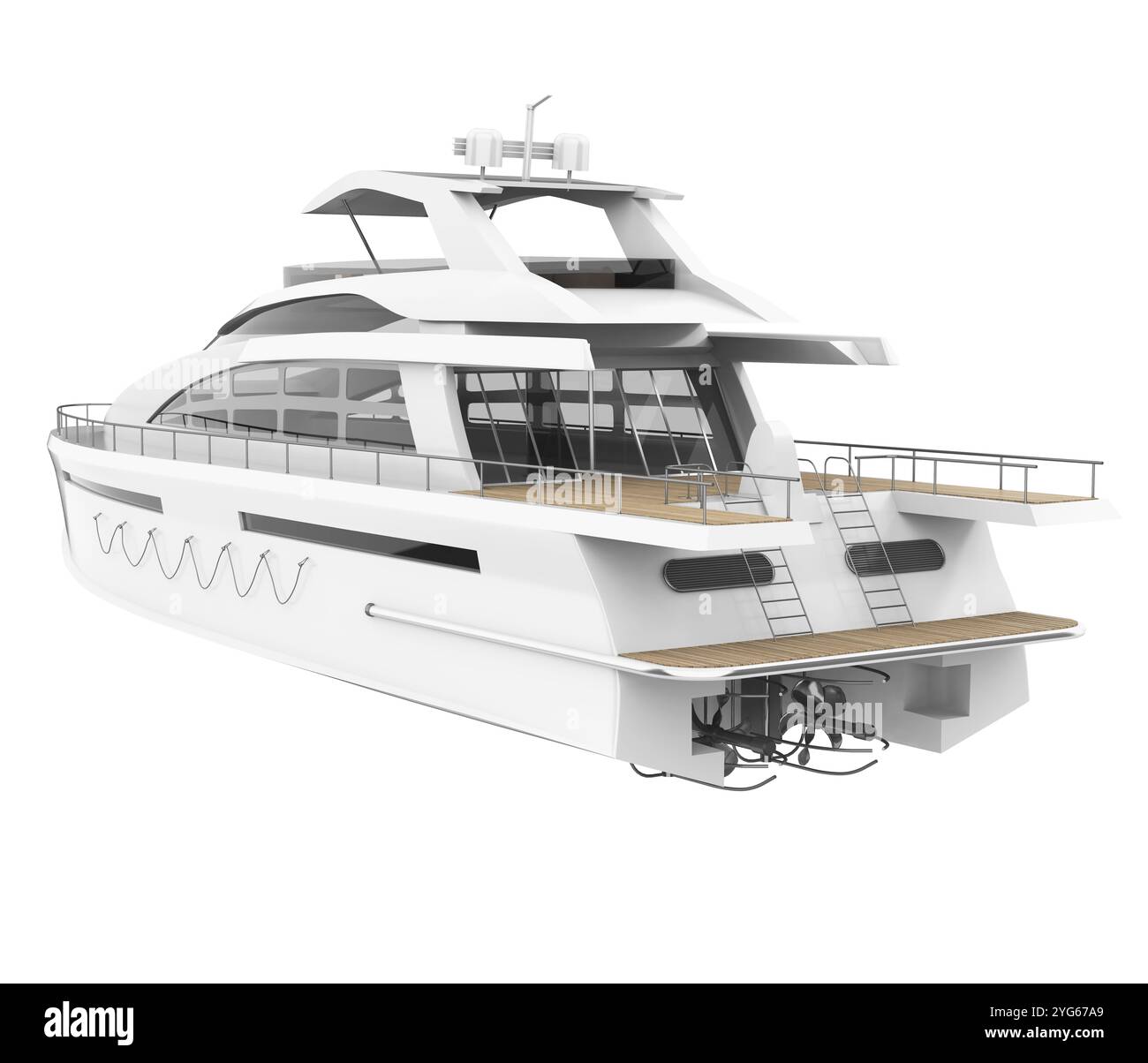 Yacht de plaisance blanc isolé Banque D'Images