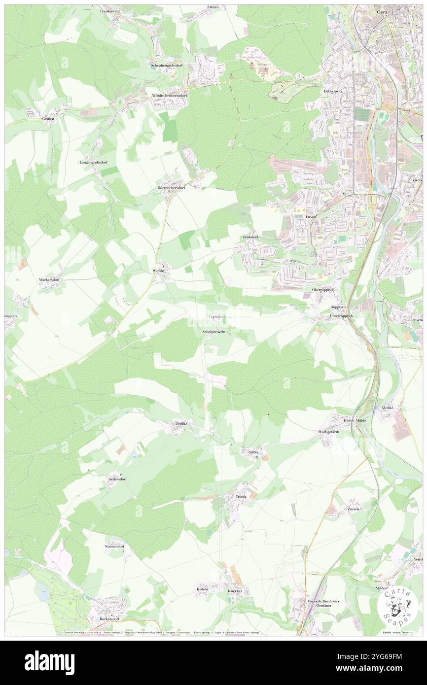 Gorlitzsch, DE, Allemagne, Thuringe, N 50 49' 48'', N 12 2' 20'', carte, Carthascapes carte publiée en 2024. Explorez Cartascapes, une carte qui révèle la diversité des paysages, des cultures et des écosystèmes de la Terre. Voyage à travers le temps et l'espace, découvrir l'interconnexion du passé, du présent et de l'avenir de notre planète. Banque D'Images