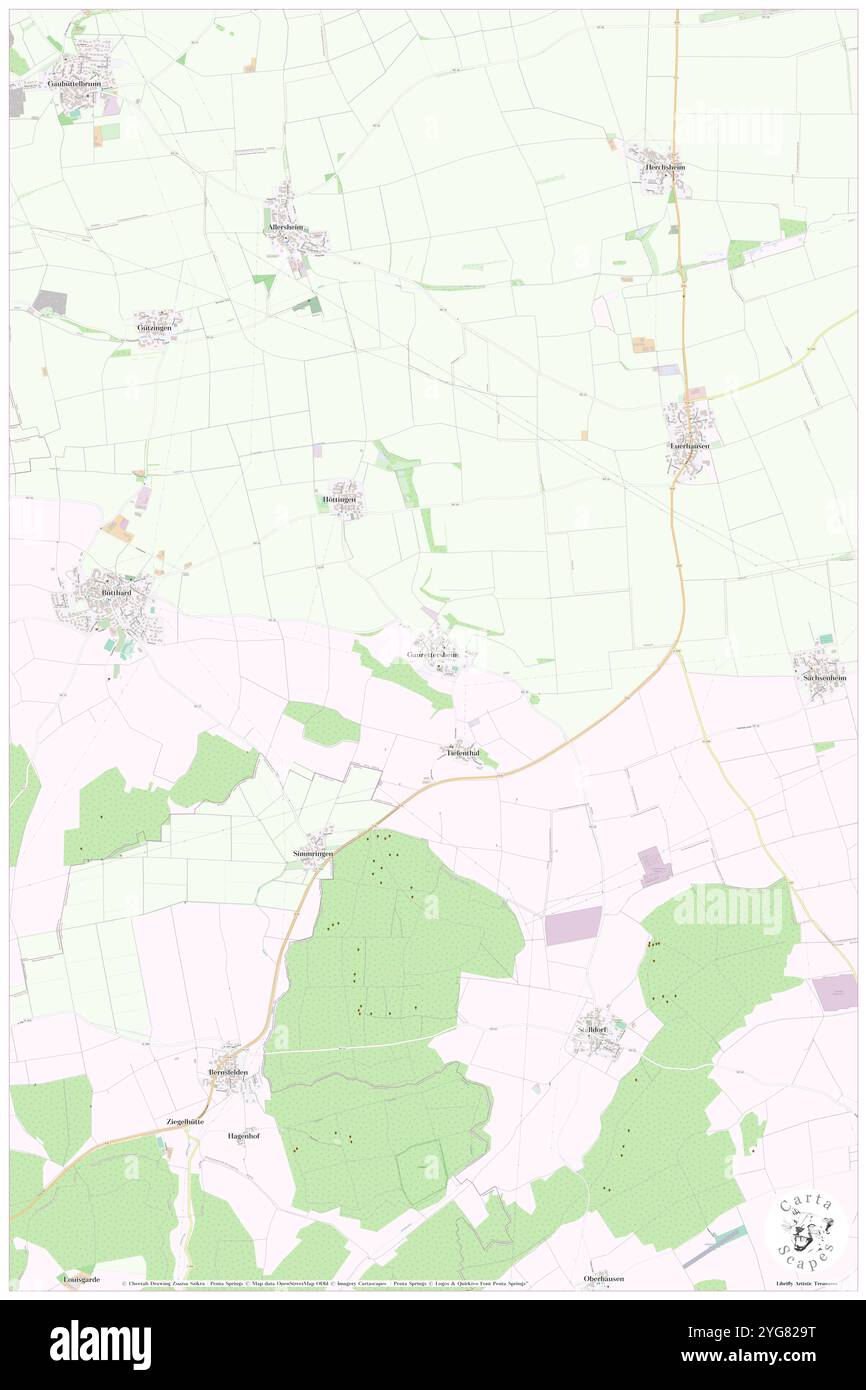 Gaurettersheim, Regierungsbezirk Unterfranken, DE, Allemagne, Bavière, n 49 35' 42'', N 9 55' 5'', carte, Carthascapes carte publiée en 2024. Explorez Cartascapes, une carte qui révèle la diversité des paysages, des cultures et des écosystèmes de la Terre. Voyage à travers le temps et l'espace, découvrir l'interconnexion du passé, du présent et de l'avenir de notre planète. Banque D'Images