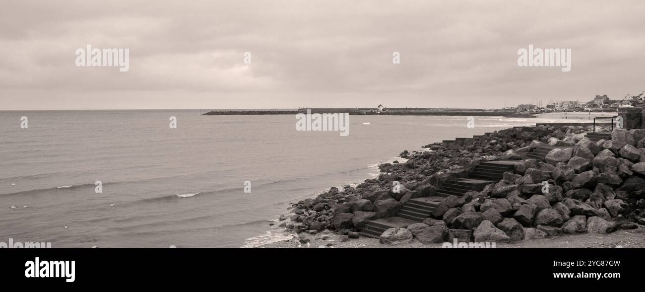 Sur le Cobb à Lyme Regis Banque D'Images