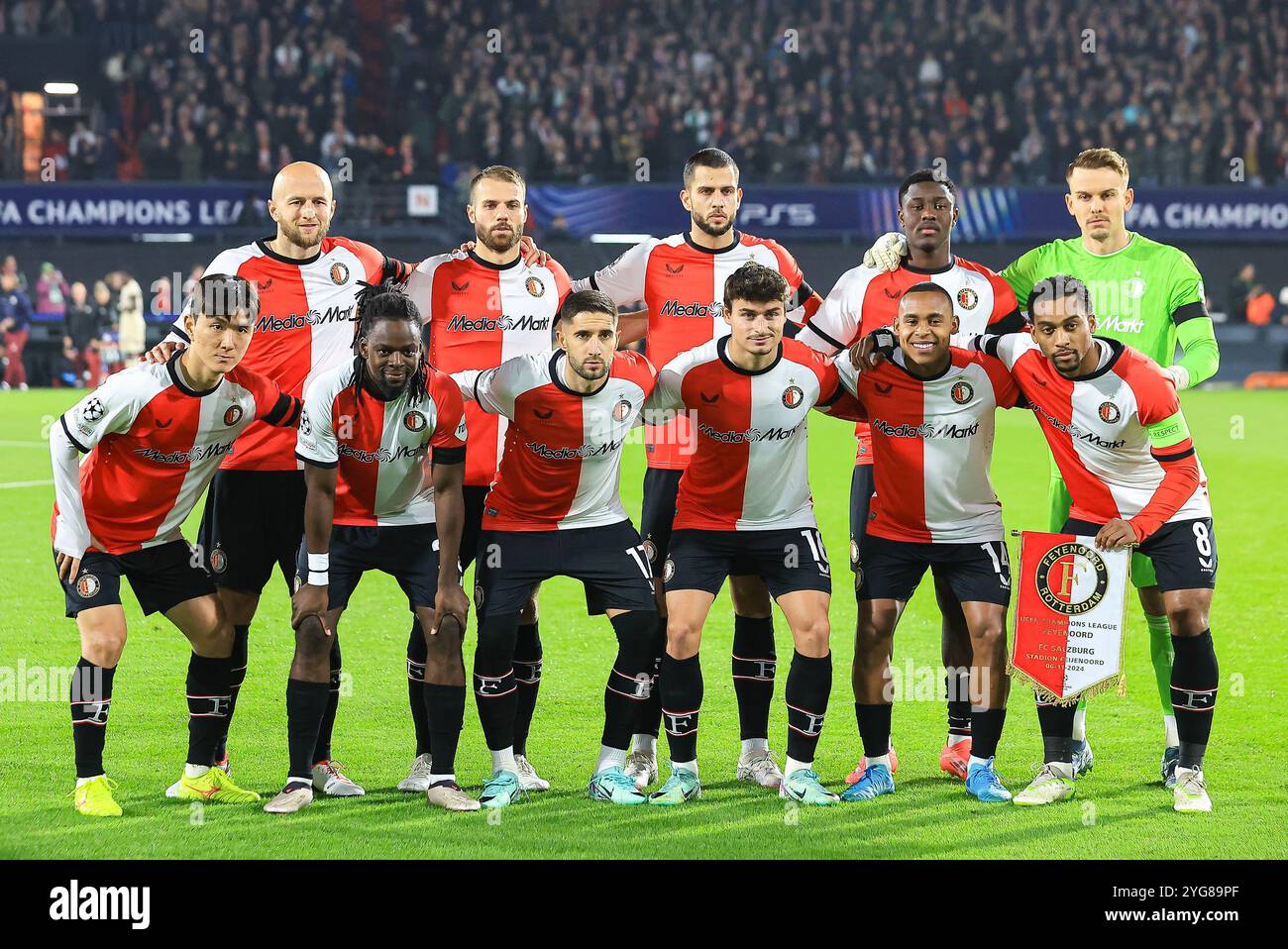 ROTTERDAM, 6-11-2024, Stadium de Kuip, Ligue des Champions, 2024/2025, Feyenoord - Red Bull Salzburg, elftalfoto, teamfoto Feyenoord crédit : Pro Shots/Alamy Live News Banque D'Images