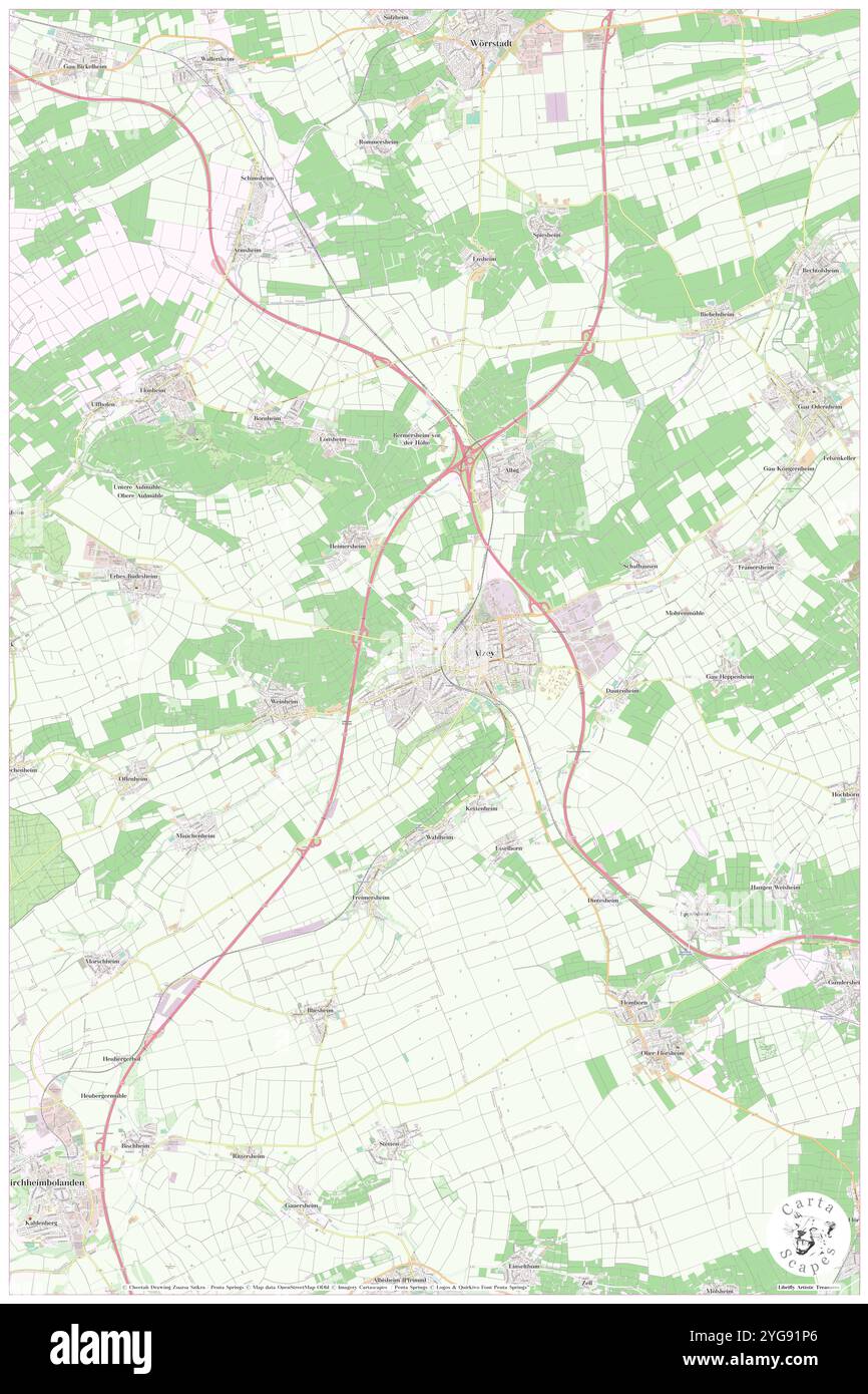 Alzey, DE, Allemagne, Rhénanie-Palatinat, N 49 45' 0'', N 8 6' 5'', carte, Carthascapes carte publiée en 2024. Explorez Cartascapes, une carte qui révèle la diversité des paysages, des cultures et des écosystèmes de la Terre. Voyage à travers le temps et l'espace, découvrir l'interconnexion du passé, du présent et de l'avenir de notre planète. Banque D'Images