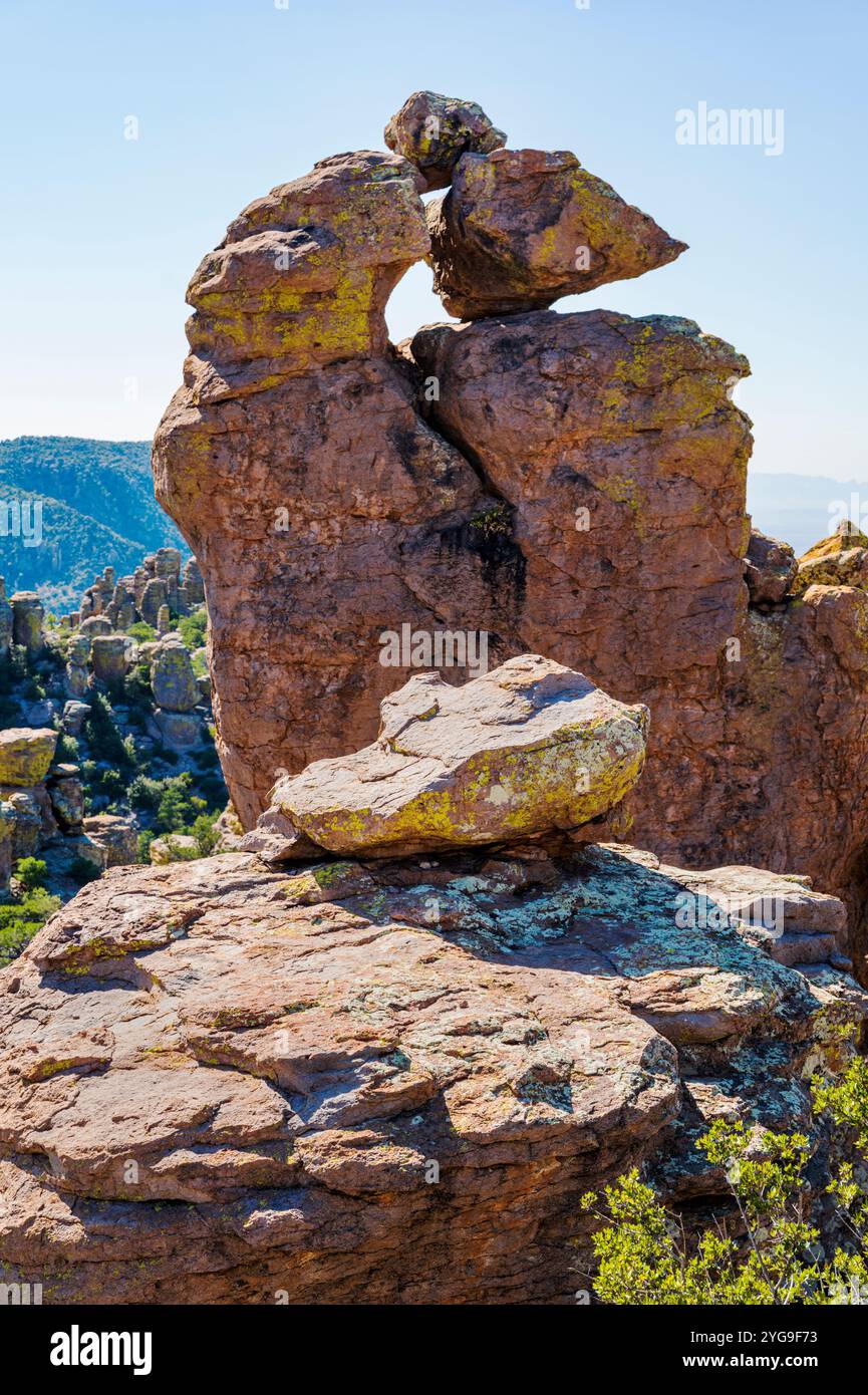 Formations rocheuses inhabituelles ; Massai point ; Chiricahua National Monument ; Arizona ; États-Unis Banque D'Images
