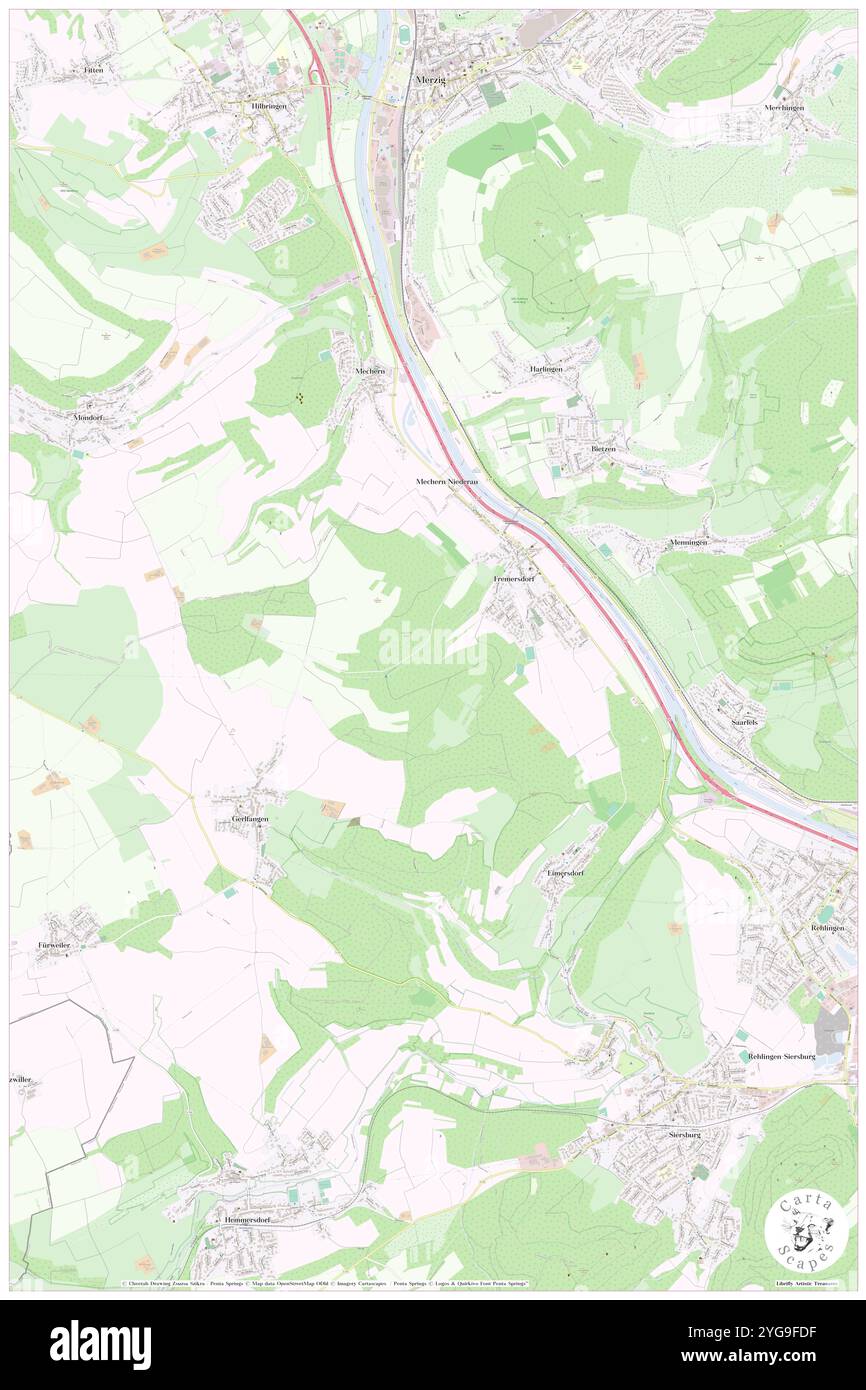 Fremersdorf, DE, Allemagne, Sarre, N 49 24' 36'', N 6 38' 52'', carte, Carthascapes carte publiée en 2024. Explorez Cartascapes, une carte qui révèle la diversité des paysages, des cultures et des écosystèmes de la Terre. Voyage à travers le temps et l'espace, découvrir l'interconnexion du passé, du présent et de l'avenir de notre planète. Banque D'Images