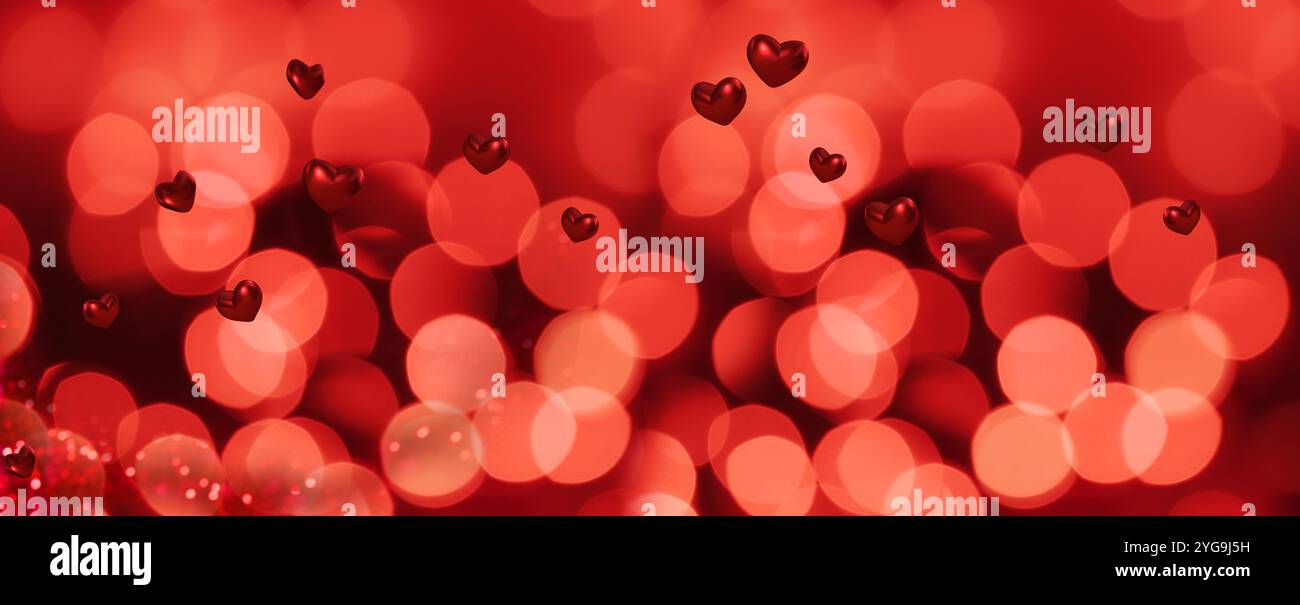 notes de musique, accords avec coeur, long panorama horizontal de belle texture rouge, rose, décoration, amour, fond d'engagement pour le design, voiture de poste Banque D'Images