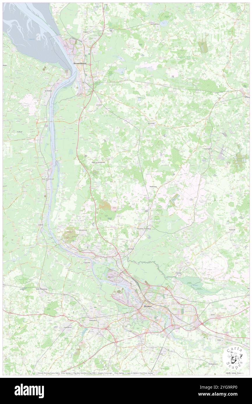 Brême, DE, Allemagne, Brême, N 53 4' 32'', N 8 48' 25'', carte, Carthascapes carte publiée en 2024. Explorez Cartascapes, une carte qui révèle la diversité des paysages, des cultures et des écosystèmes de la Terre. Voyage à travers le temps et l'espace, découvrir l'interconnexion du passé, du présent et de l'avenir de notre planète. Banque D'Images