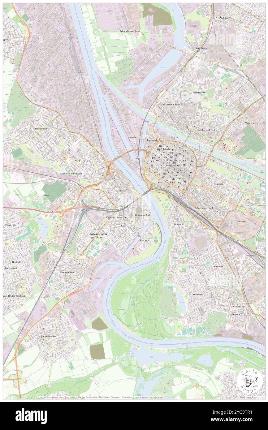 Ludwigshafen (Rhein) Mitte, DE, Allemagne, Rhénanie-Palatinat, N 49 28' 44'', N 8 27' 7'', map, Carthascapes map publié en 2024. Explorez Cartascapes, une carte qui révèle la diversité des paysages, des cultures et des écosystèmes de la Terre. Voyage à travers le temps et l'espace, découvrir l'interconnexion du passé, du présent et de l'avenir de notre planète. Banque D'Images