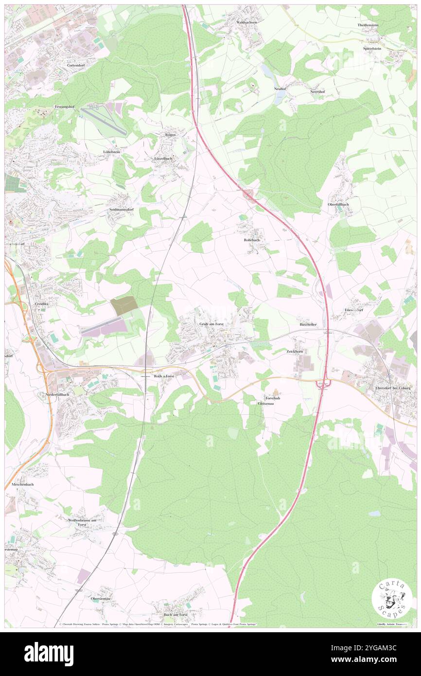 Grub a. Forst, haute-Franconie, DE, Allemagne, Bavière, n 50 13' 46'', N 11 1' 19'', carte, Carthascapes carte publiée en 2024. Explorez Cartascapes, une carte qui révèle la diversité des paysages, des cultures et des écosystèmes de la Terre. Voyage à travers le temps et l'espace, découvrir l'interconnexion du passé, du présent et de l'avenir de notre planète. Banque D'Images