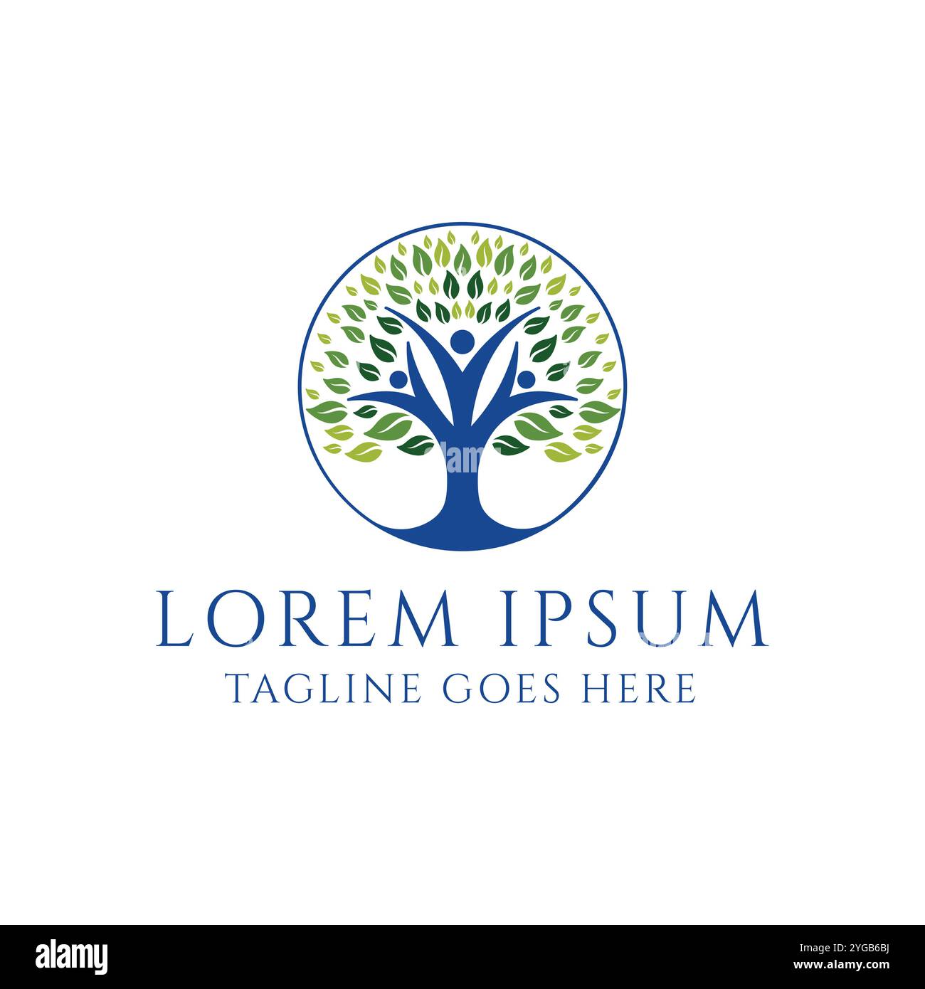 Arbre de personnes humaines abstrait pour l'environnement d'éducation à la santé ou Community Charity Foundation logo Design Vector Illustration de Vecteur