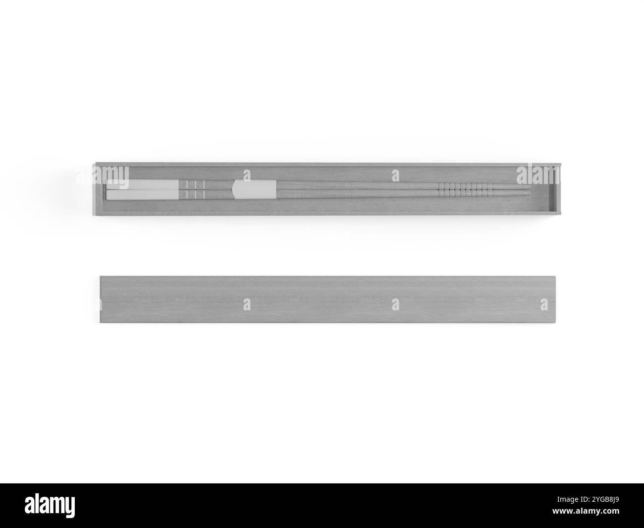 Baguette avec maquette d'emballage 3D. Banque D'Images