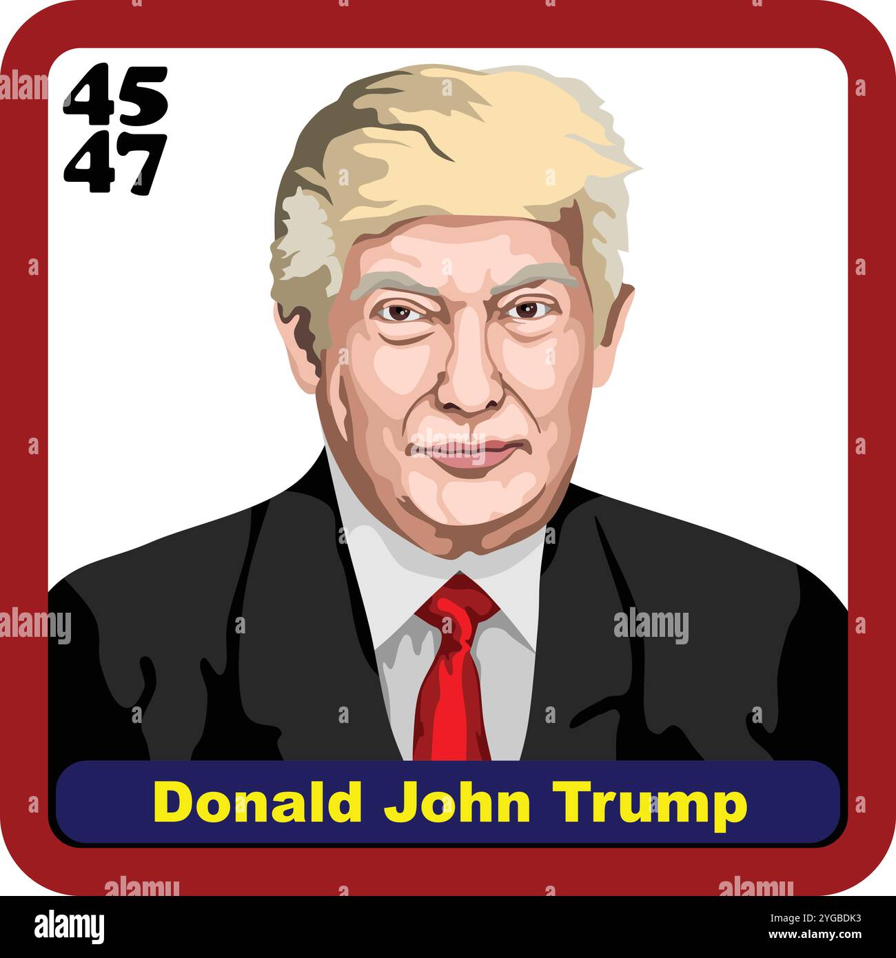 45e président des États-Unis Donald John Trump Illustration de Vecteur