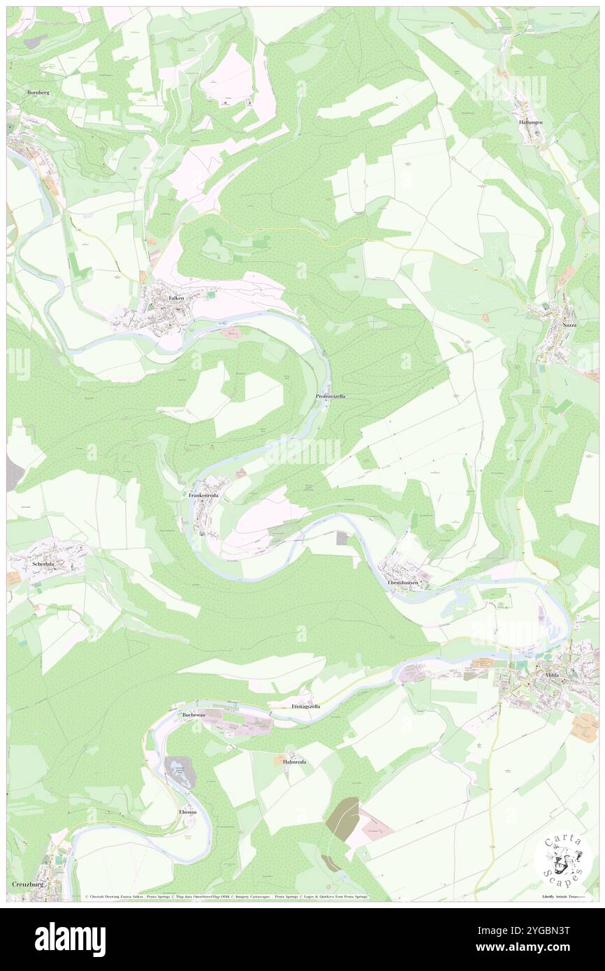 Frankenroda, DE, Allemagne, Thuringe, N 51 6' 0'', N 10 16' 59'', carte, Carthascapes carte publiée en 2024. Explorez Cartascapes, une carte qui révèle la diversité des paysages, des cultures et des écosystèmes de la Terre. Voyage à travers le temps et l'espace, découvrir l'interconnexion du passé, du présent et de l'avenir de notre planète. Banque D'Images