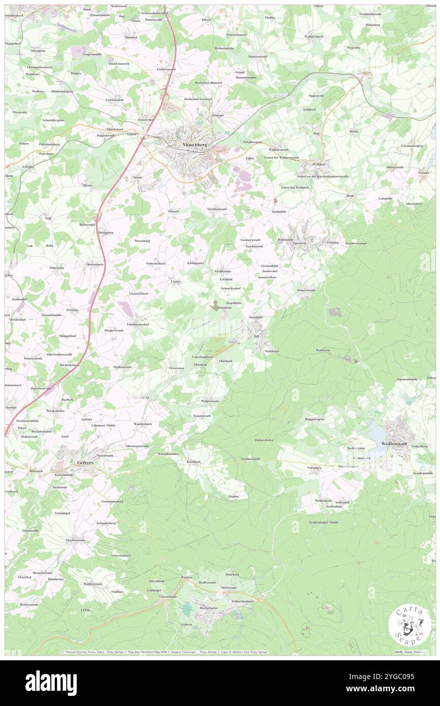 Zell, Haut-Palatinat, Allemagne, Bavière, n 49 8' 39'', N 12 24' 50'', carte, Carthascapes carte publiée en 2024. Explorez Cartascapes, une carte qui révèle la diversité des paysages, des cultures et des écosystèmes de la Terre. Voyage à travers le temps et l'espace, découvrir l'interconnexion du passé, du présent et de l'avenir de notre planète. Banque D'Images