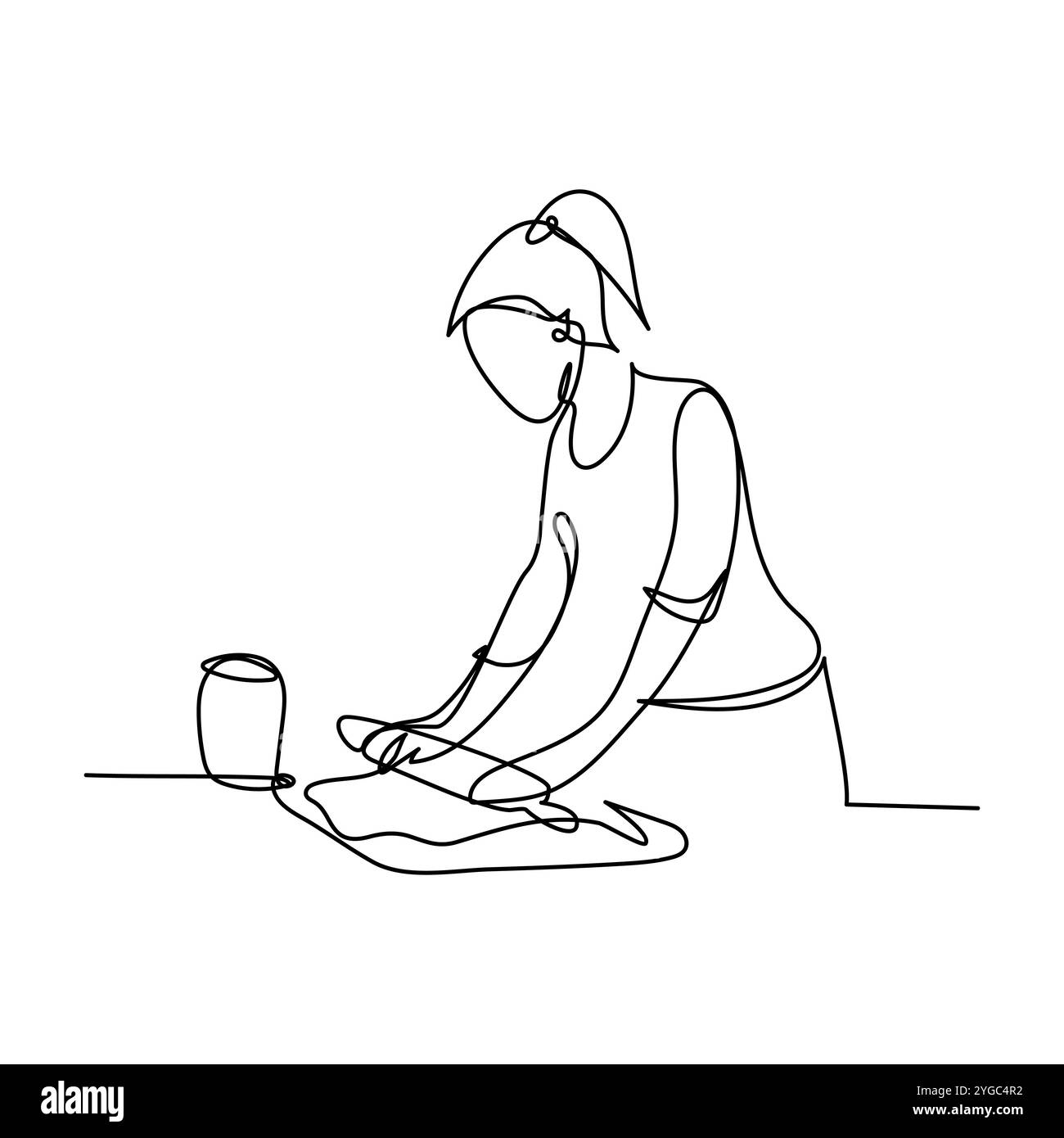 Continu d'une ligne dessinant la journée nationale du cookie. Concept dessert. Illustration graphique vectorielle de dessin de ligne unique. Illustration de Vecteur