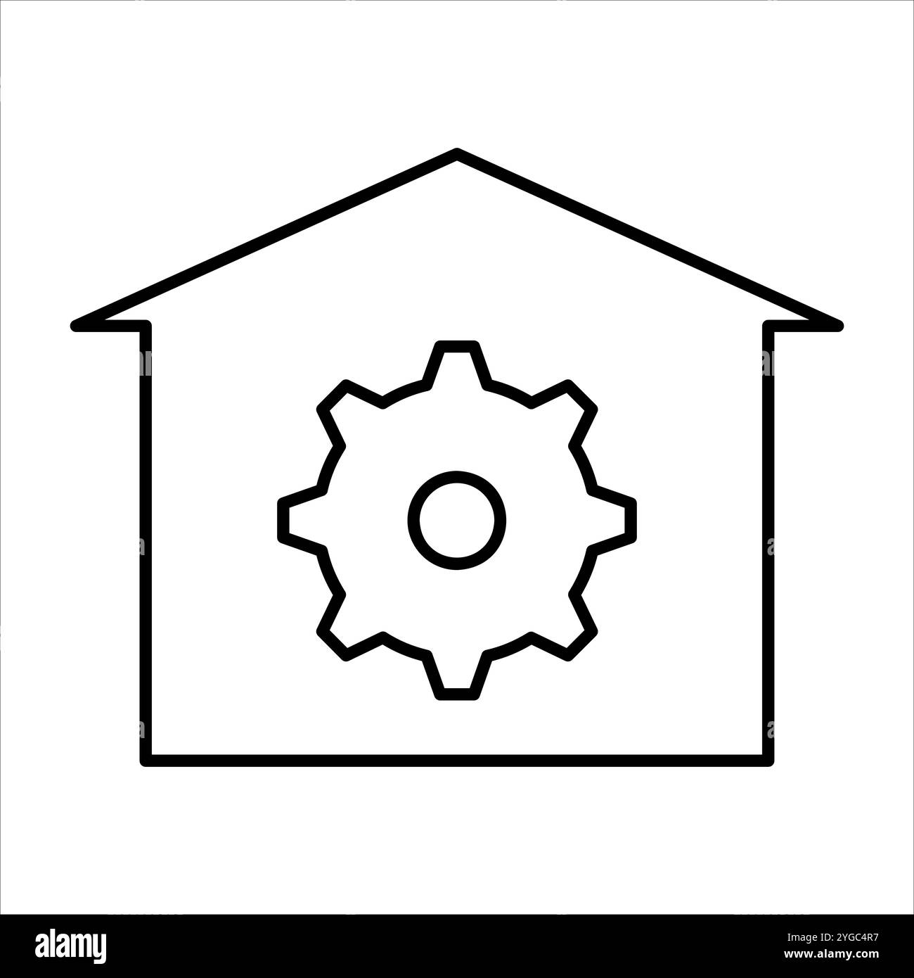 Une icône vectorielle minimaliste représentant la domotique, avec un appareil domestique intelligent avec des commandes intuitives, parfait pour la technologie et le style de vie Illustration de Vecteur
