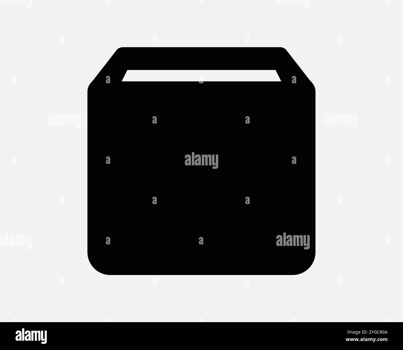 Boîte de stockage Cube Square Container Store organiser la livraison courrier expédition de fret paquet de colis fret 3D SVG signe icône forme contour Noir Blanc vecteur Illustration de Vecteur