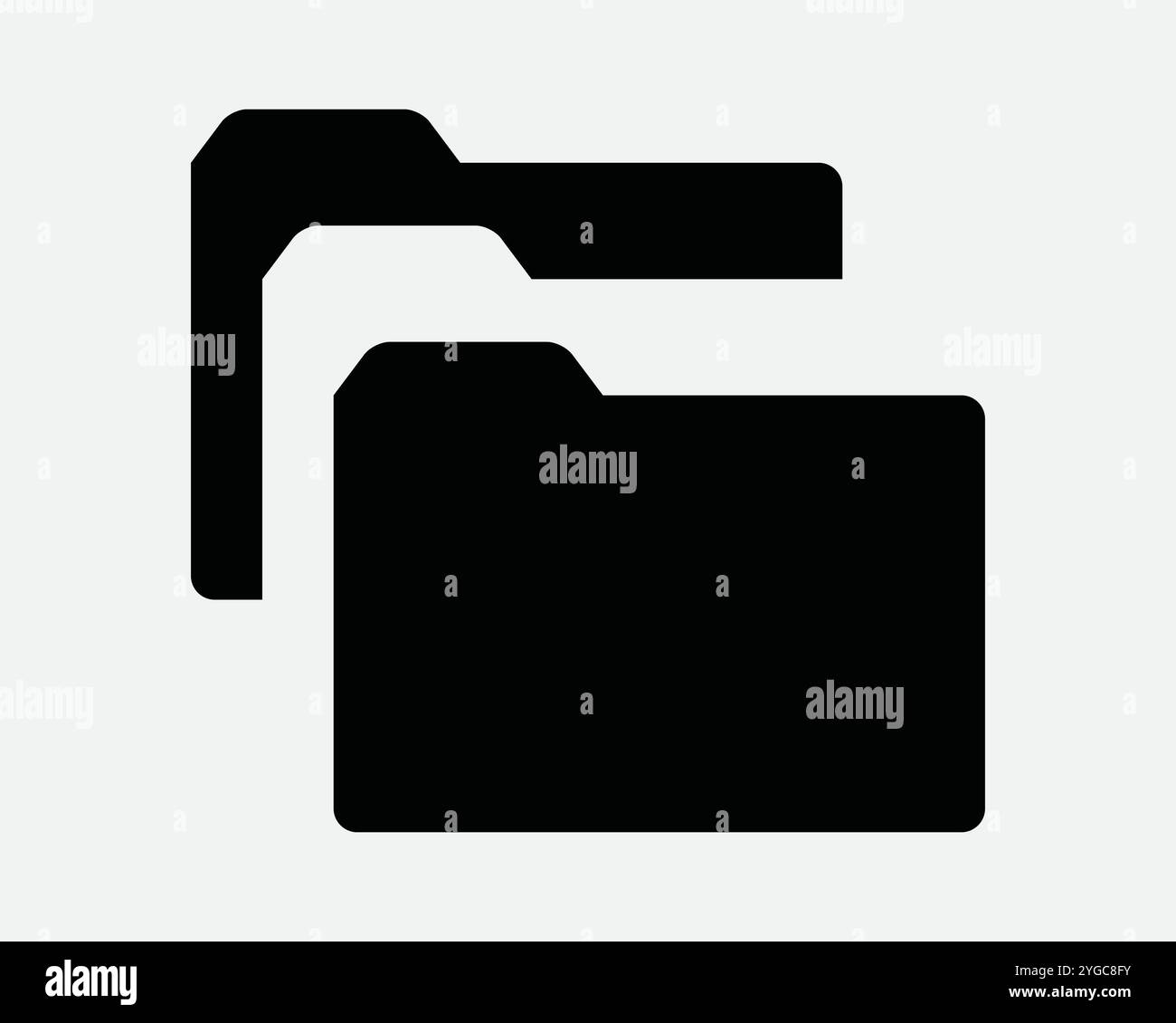 Dossier fichier ordinateur ouvrir document App site Web Note Paper Portfolio Office Directory Storage Archive Sign Icon SVG Shape Outline Noir Blanc vecteur Illustration de Vecteur