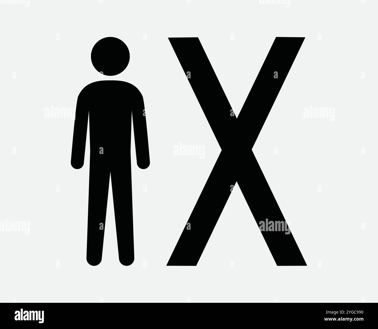 Pas d'entrée humaine entrer entrée interdits non autorisé interdiction ne peut pas affecter les employés seulement ne pas croiser l'homme signe icône forme SVG contour Noir Blanc vecteur Illustration de Vecteur