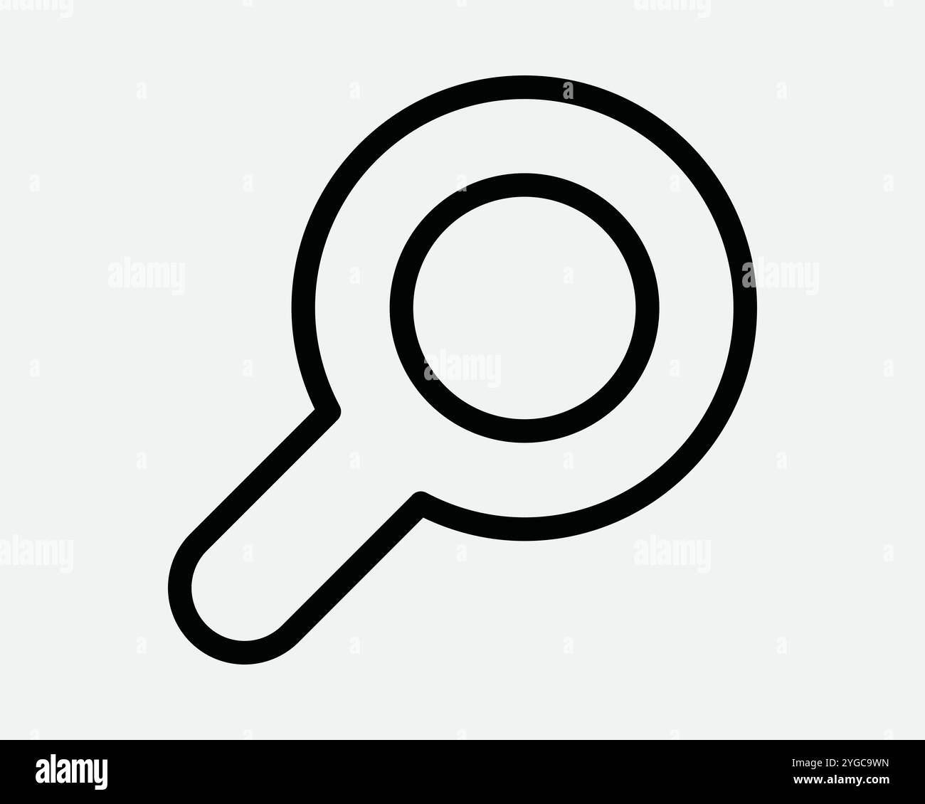 Regarder Rechercher Zoom dans la recherche Rechercher Loupe agrandissement Explorer agrandir l'objectif optique icône affichage signe contour de la ligne Noir Blanc forme vectorielle Illustration de Vecteur