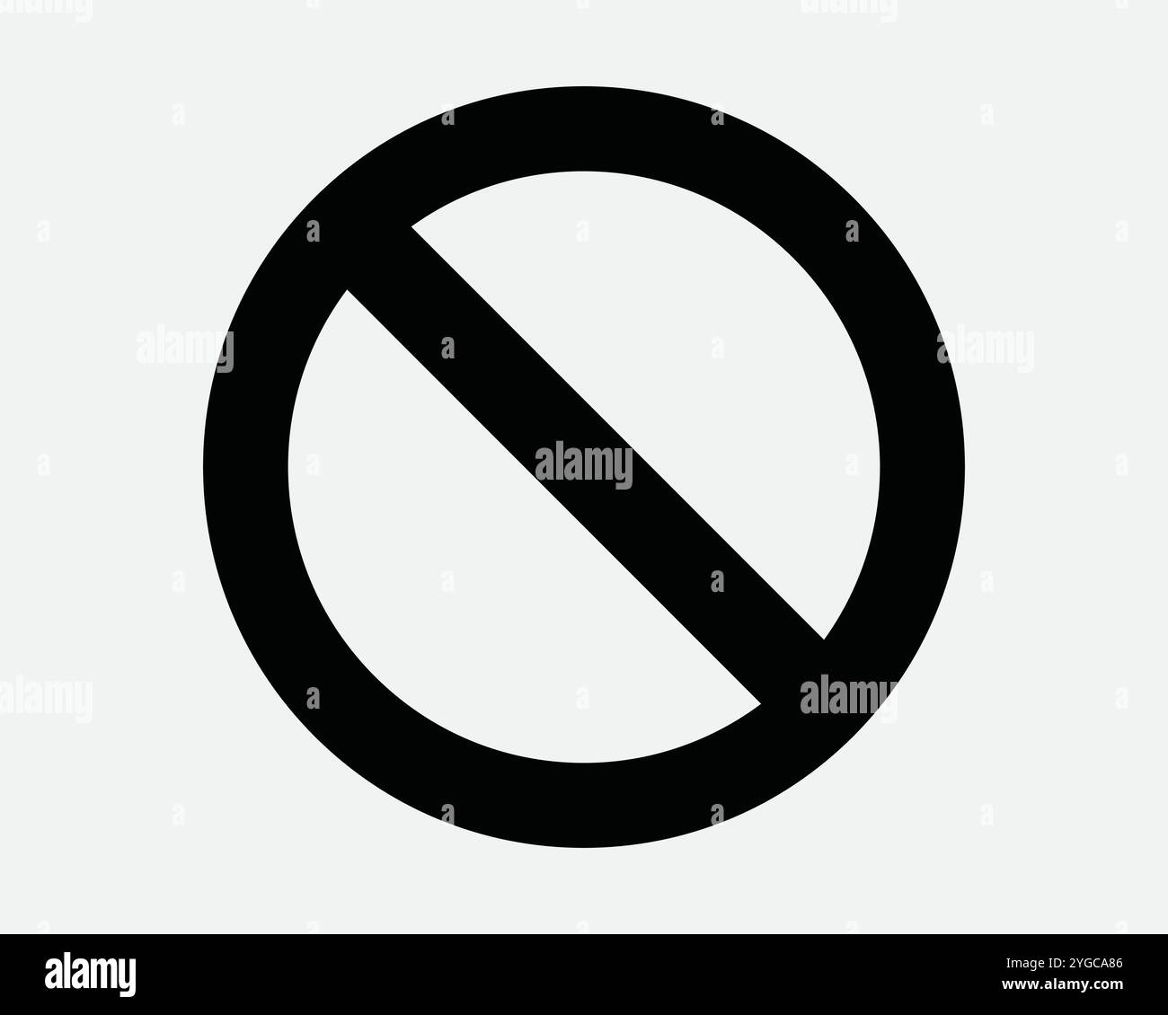 Interdiction interdiction interdiction impossible de refuser restreint non interdit interdit icône circulaire interdite signalisation routière contour de la ligne Noir Blanc forme vectorielle Illustration de Vecteur