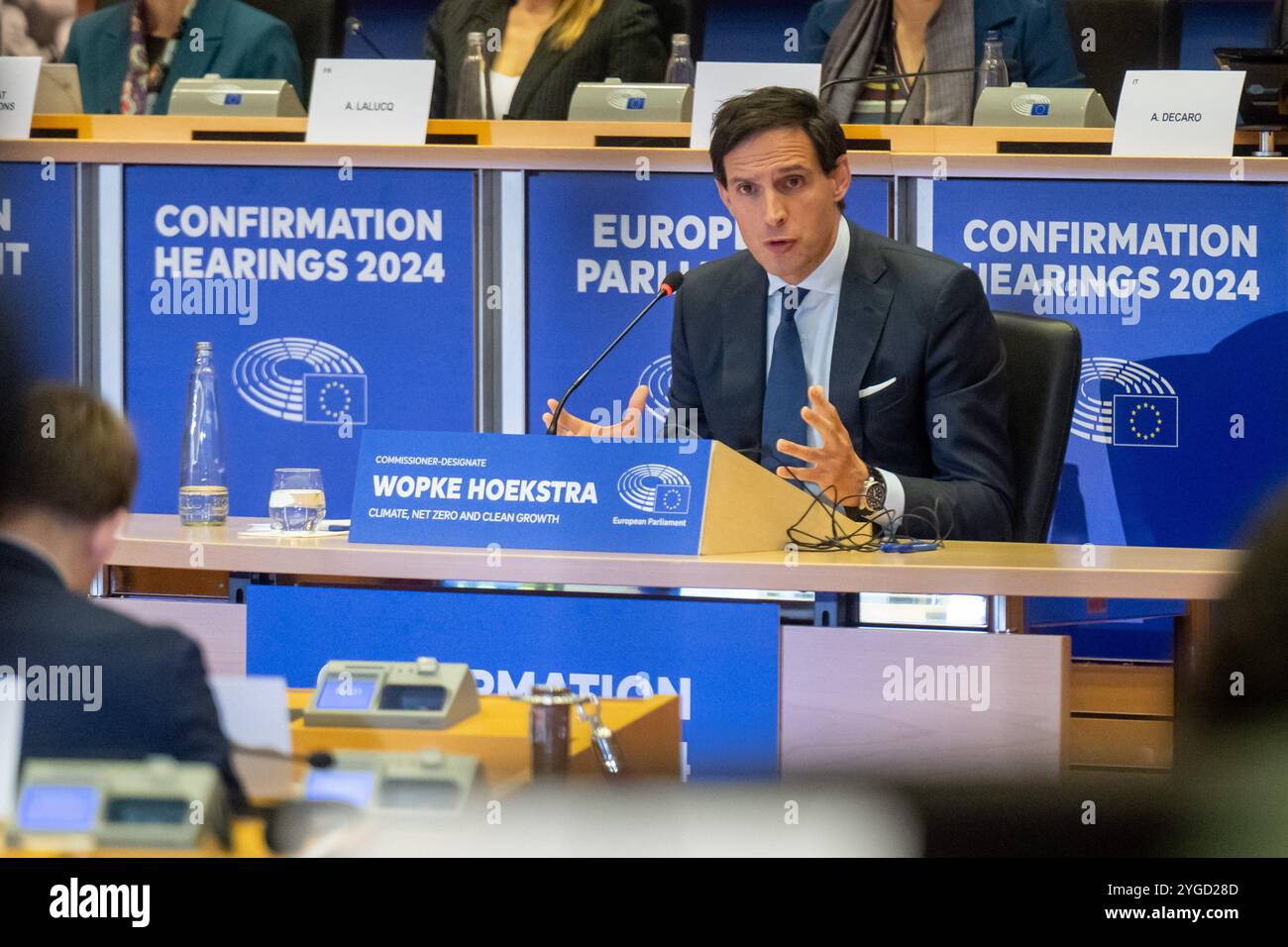 LA HAYE - le commissaire européen Wopke Hoekstra (climat et croissance propre) lors d'une audition avec les députés européens. L’audition fait partie de la (re)nomination en tant qu’Eurocommissaire. ANP JONAS roosens pays-bas OUT - belgique OUT Banque D'Images