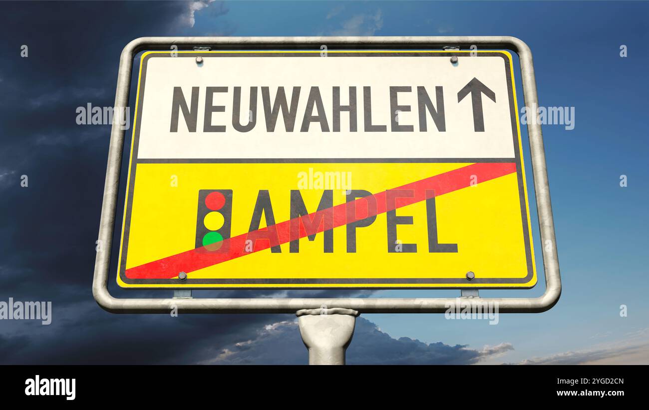 L’Ampelkostérilisation (coalition des feux de signalisation) en Allemagne touche à sa fin, Neuwahlen (nouvelles élections) Banque D'Images
