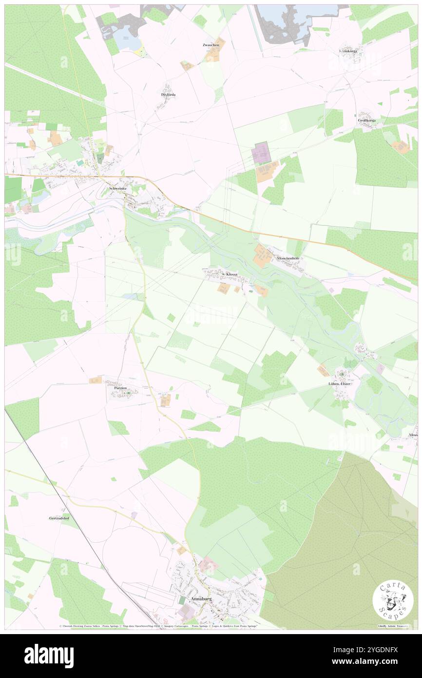 Klossa, DE, Allemagne, Saxe-Anhalt, N 51 46' 52'', N 13 2' 54'', carte, Carthascapes carte publiée en 2024. Explorez Cartascapes, une carte qui révèle la diversité des paysages, des cultures et des écosystèmes de la Terre. Voyage à travers le temps et l'espace, découvrir l'interconnexion du passé, du présent et de l'avenir de notre planète. Banque D'Images