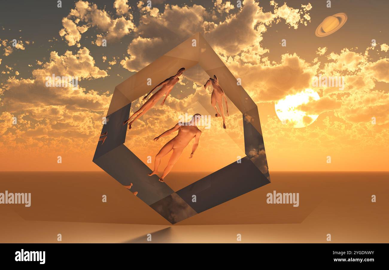 Matrice des cubes Saturn Banque D'Images