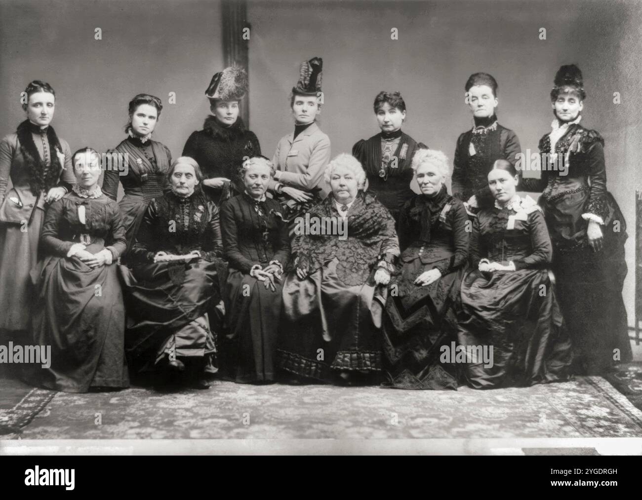 Women’s suffrage Advocates inaugural Meeting 1888, The First International Council of Women, portrait photographié par Rice & Brady, 1888 Banque D'Images