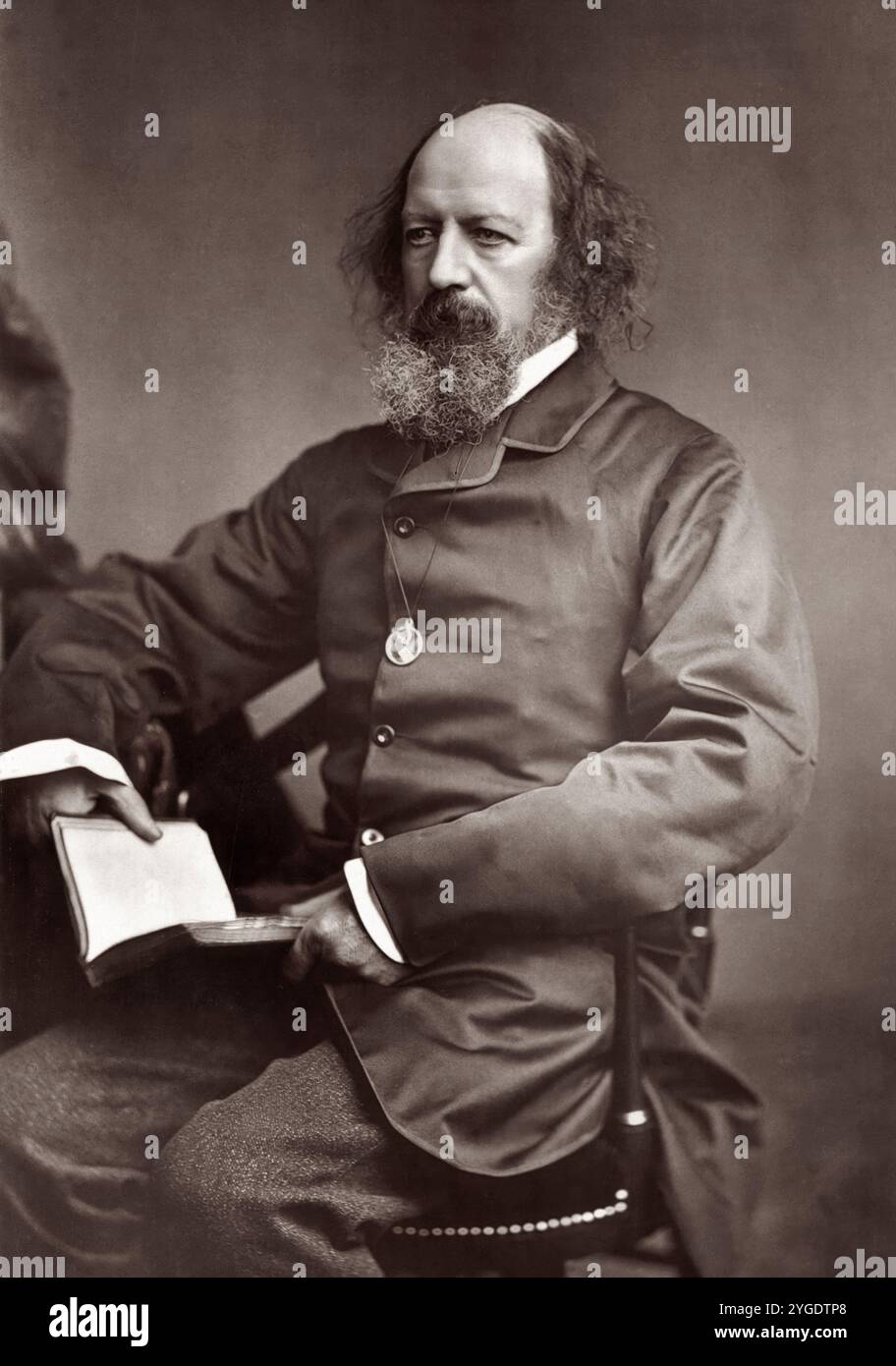 Alfred, Lord Tennyson, (1809-1892), poète anglais, portrait photographié par Elliott & Fry, 1865-1869 Banque D'Images