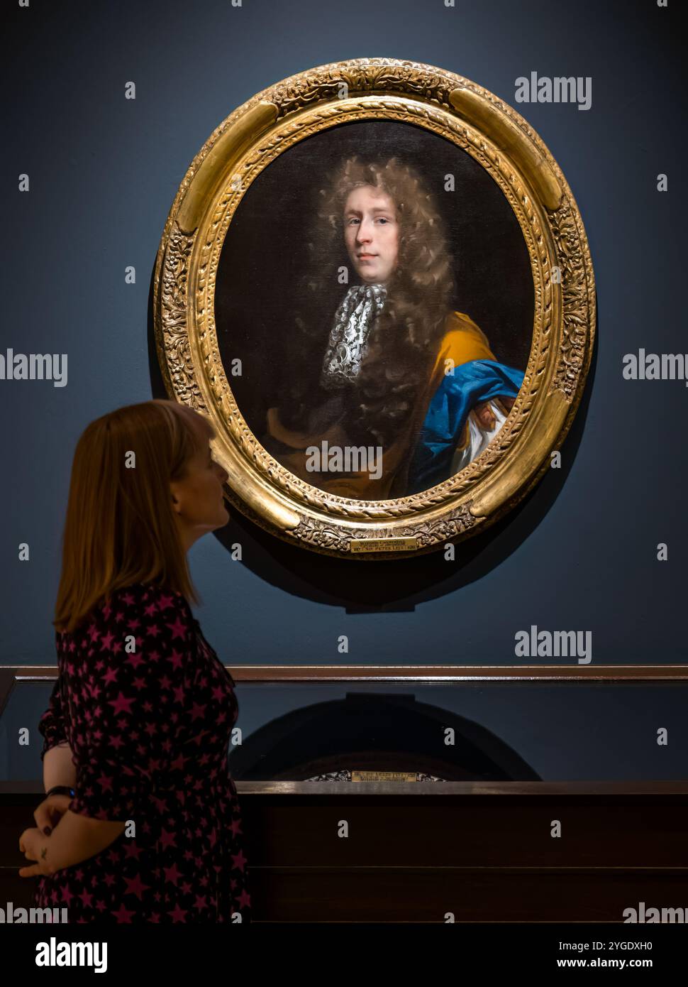 Royal Scottish Academy, Édimbourg, Écosse, Royaume-Uni, 7 novembre 2024. Exposition de la Royal Scottish Academy Dürer to Van Dyck preview : dessins de la collection exceptionnelle de dessins de Chatsworth House, une occasion unique de voir près de 50 dessins rarement vus par des noms célèbres en Europe Photo : un portrait de Lord Cavendish, duc de Devonshire par John Riley. Sally Anderson : Sally Anderson/Alamy Live New Banque D'Images