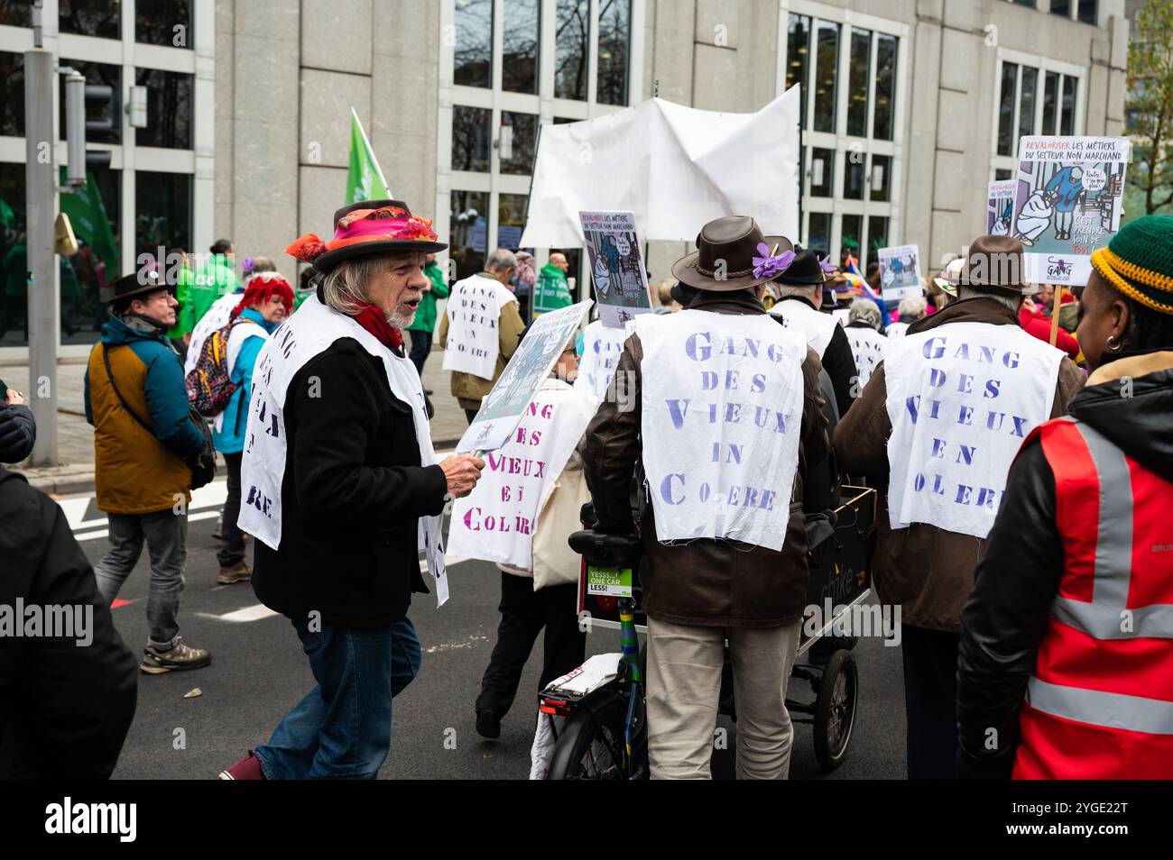 Grève nationale et marche de protestation pour le bien-être, la sécurité sociale et contre la pauvreté. Organisé par le secteur de la santé et des soins, secto socioculturel Banque D'Images