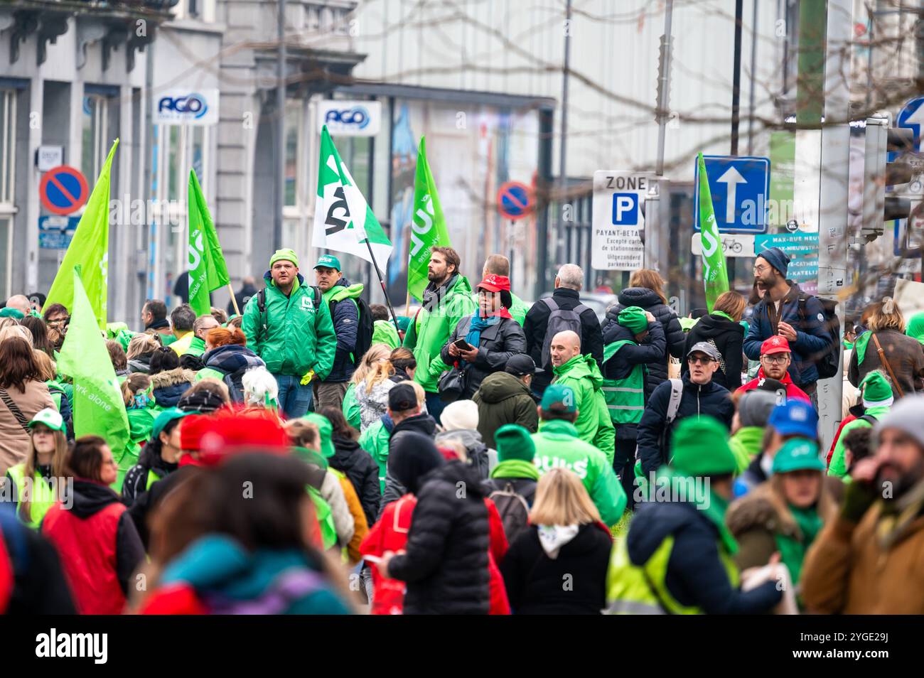 Grève nationale et marche de protestation pour le bien-être, la sécurité sociale et contre la pauvreté. Organisé par le secteur de la santé et des soins, secto socioculturel Banque D'Images