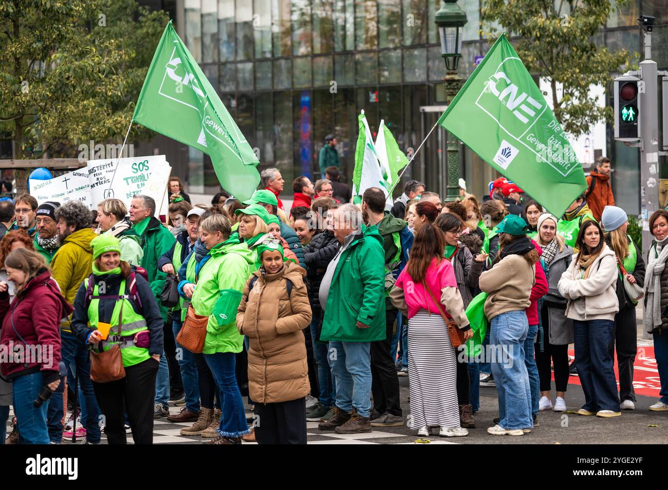 Grève nationale et marche de protestation pour le bien-être, la sécurité sociale et contre la pauvreté. Organisé par le secteur de la santé et des soins, secto socioculturel Banque D'Images