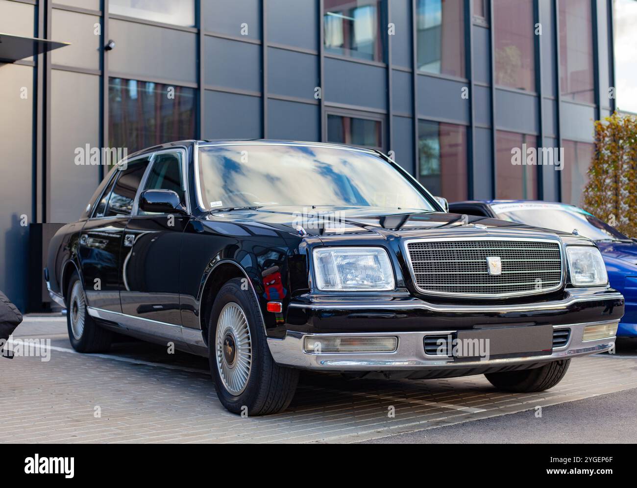 Vieux Toyota Century II vintage au salon automobile de Vilnius, Naujininkai Banque D'Images