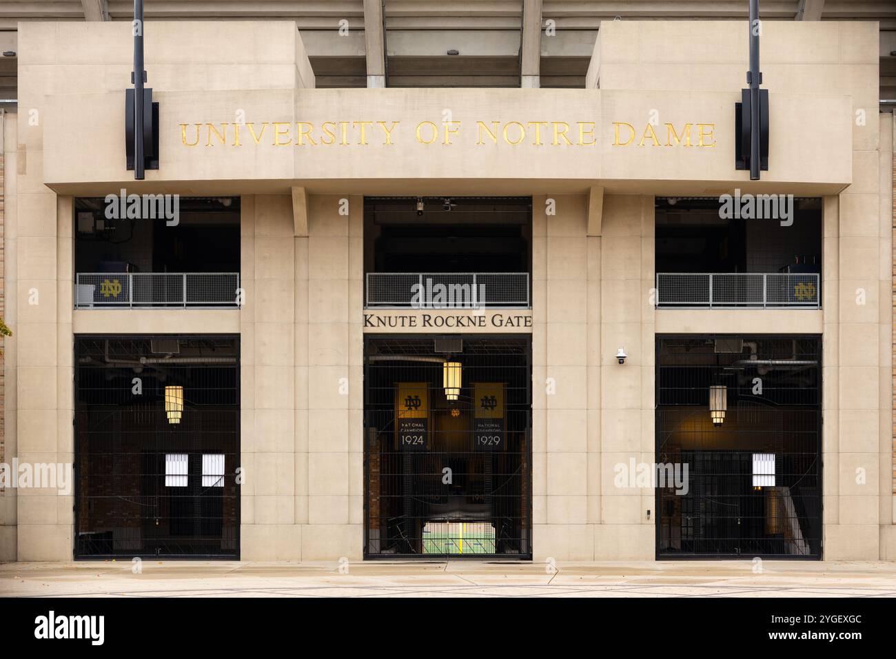 Le stade notre Dame est situé au cœur du campus de l'Université de notre Dame et abrite l'équipe de football irlandaise Fighting. Banque D'Images