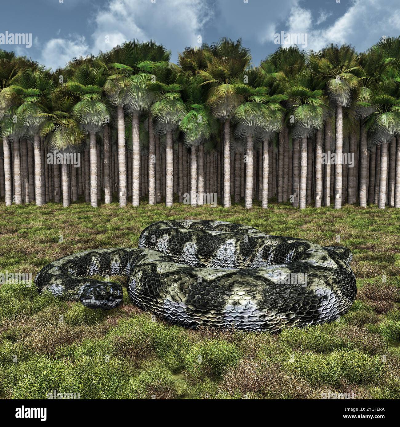 Serpent géant préhistorique Titanoboa Banque D'Images