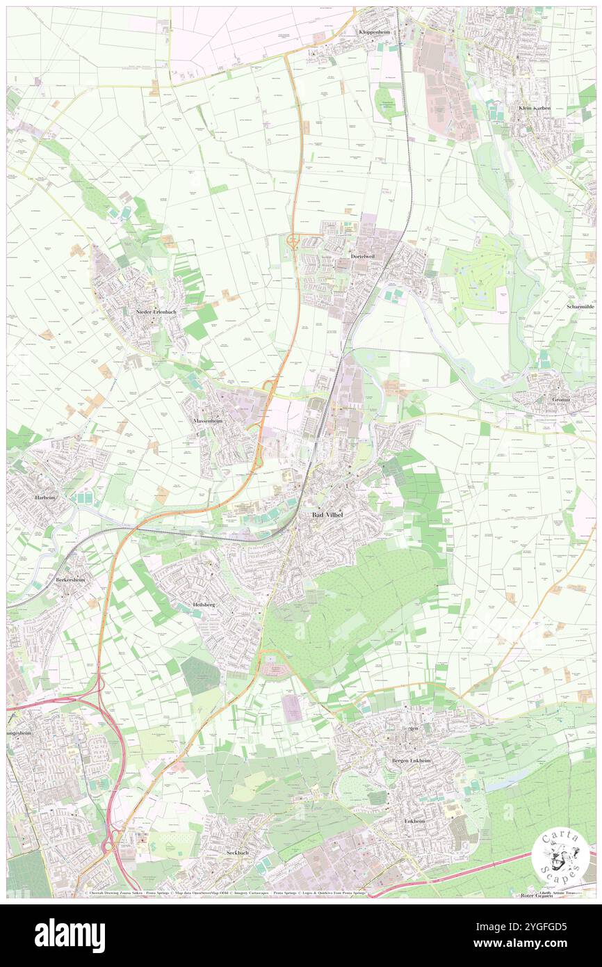 Bad Vilbel, Regierungsbezirk Darmstadt, DE, Allemagne, Hesse, n 50 11' 18'', N 8 44' 20'', carte, Carthascapes carte publiée en 2024. Explorez Cartascapes, une carte qui révèle la diversité des paysages, des cultures et des écosystèmes de la Terre. Voyage à travers le temps et l'espace, découvrir l'interconnexion du passé, du présent et de l'avenir de notre planète. Banque D'Images