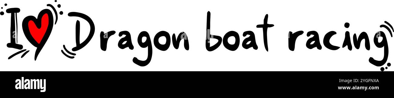 L'amour des courses de bateaux-dragons Illustration de Vecteur