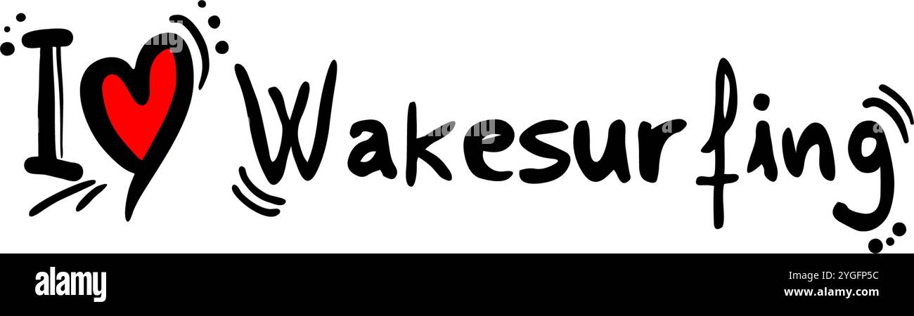 Wakesurfing Love Illustration de Vecteur