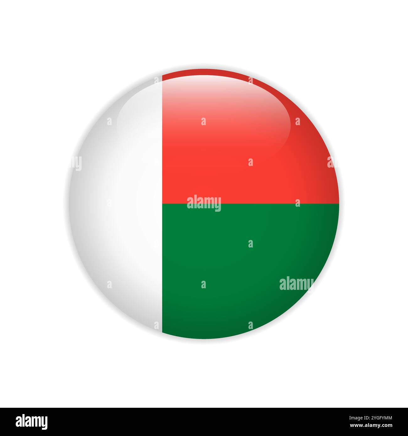 Drapeau Madagascar sur le bouton Illustration de Vecteur