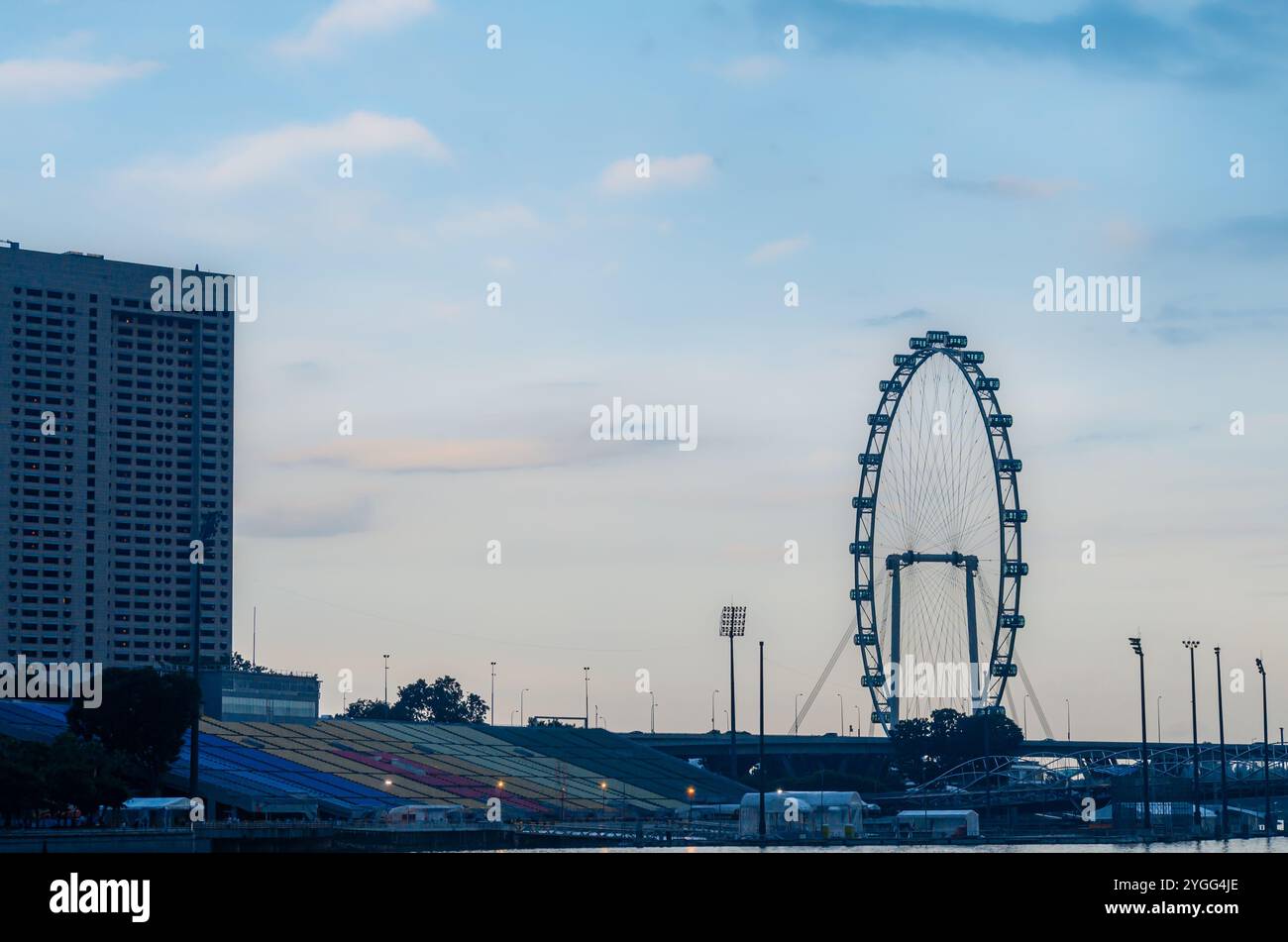 Une vue de Singapore Flyer à Singapour Banque D'Images