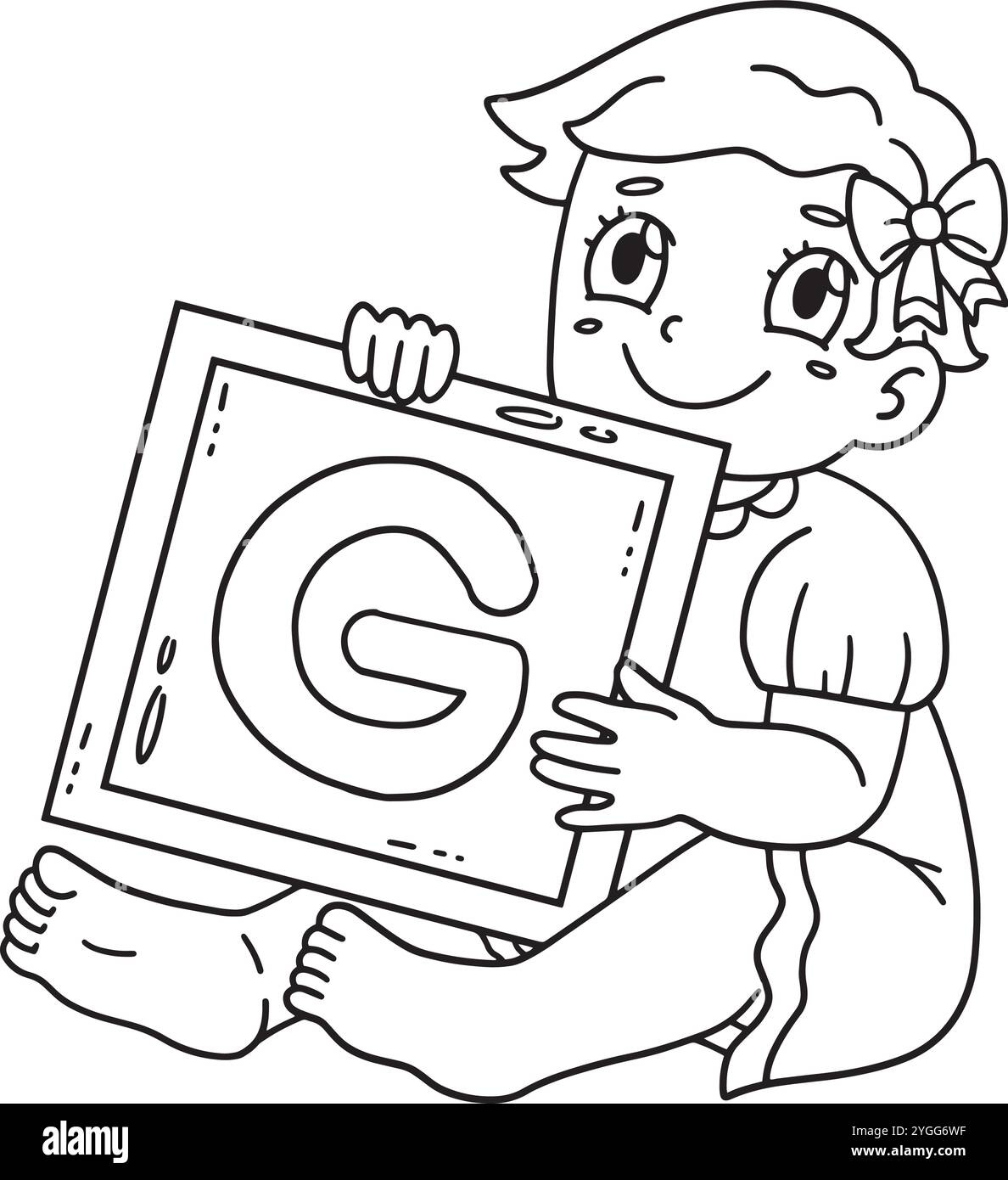 Baby Shower bébé tenant la lettre C isolé Illustration de Vecteur