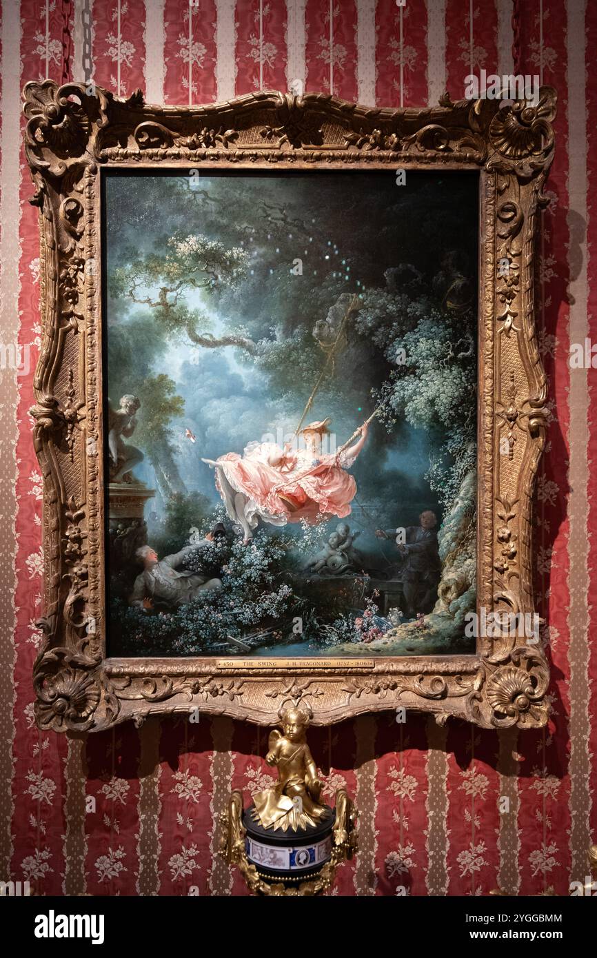 Les hasards heureux de l'escarpolette de Jean-Honoré Fragonard. Collection Wallace, Londres Banque D'Images