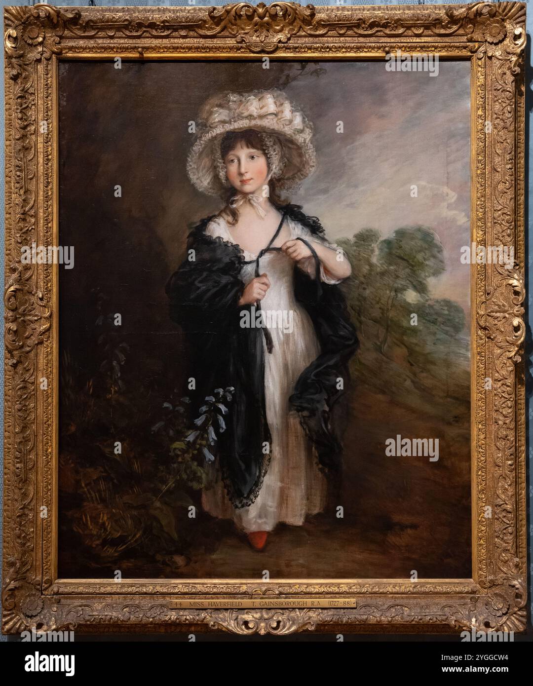 Miss Elizabeth Haverfield, peinte par Thomas Gainsborough, The Wallace Collection, à Londres. Banque D'Images