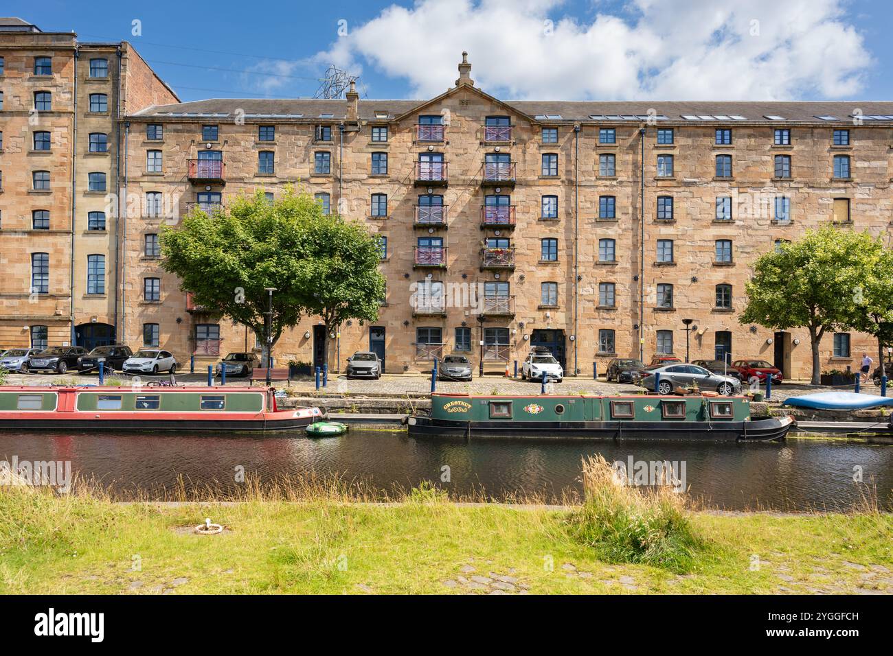 Spiers Wharf canal side City Apartments, une conversion d'entrepôt à Port Dundas, au bord du Forth et du canal Clyde, Glasgow, Écosse, Royaume-Uni Banque D'Images