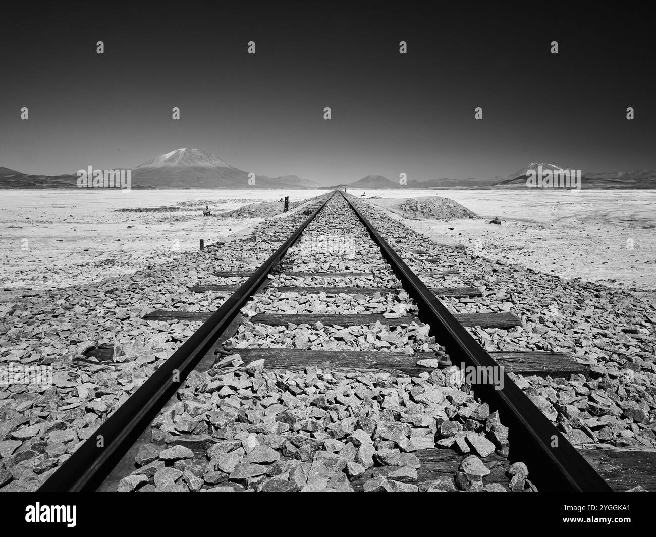 Voie ferrée bolivienne à l'infini Banque D'Images