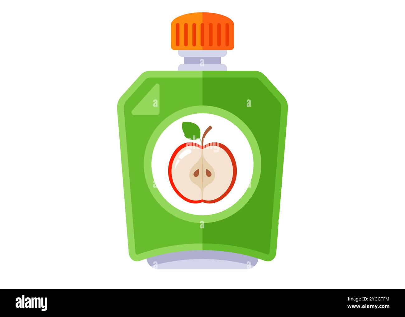 compote de pommes dans un sac. nourriture aux fruits pour bébés. dessert sucré Illustration de Vecteur