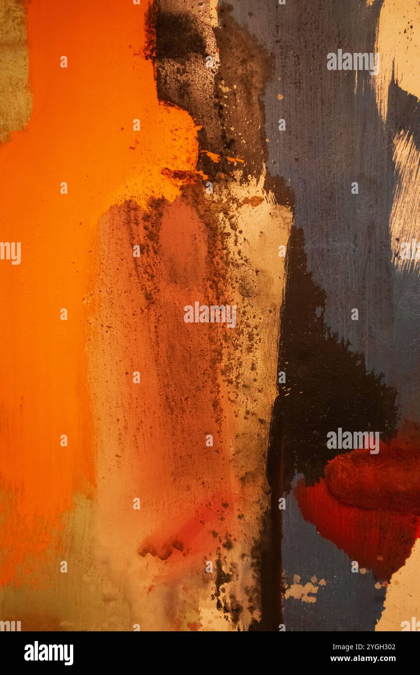 Tableau intitulé 'Maple Red' par l'artiste américain Ed Clark daté de 1963 Banque D'Images